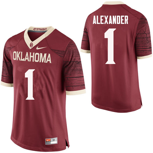 Oklahoma Sooners #1 Dominique Alexander College Football Jerseys Limited-Crimson